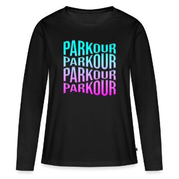 Parkour - T-shirt manches longues Premium bio Femme - noir - Devant - Julia (174cm)