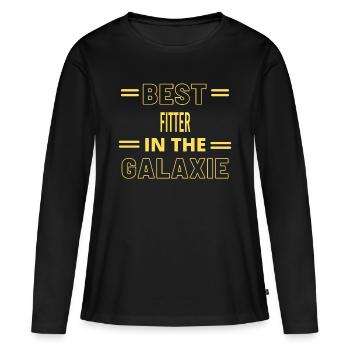 Le meilleur de tous les temps dans la galaxie fitter - T-shirt manches longues Premium bio Femme - noir - Devant - Julia (174cm)