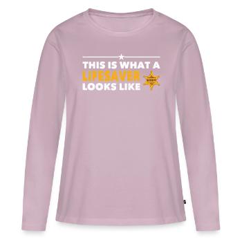 Polizist This Is What Lifesaver Looks Like Polizei - Frauen Premium Bio Langarmshirt - Altrosa - Vorne - Julia (174cm)