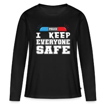 Policeman I Keep Everyone Safe Police Uniform - Women's Premium Organic Long Sleeve Shirt - black - Front - Julia (174cm)