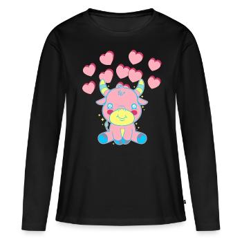 Idée cadeau chaleureux enfants tout-petits bébé - T-shirt manches longues Premium bio Femme - noir - Devant - Julia (174cm)