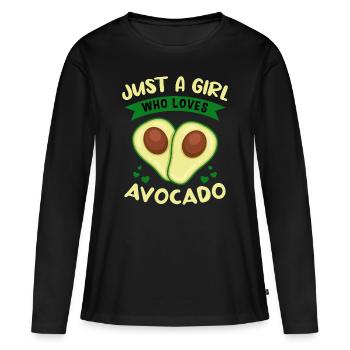 Just A Girl Who Loves Avocado - Women's Premium Organic Long Sleeve Shirt - black - Front - Julia (174cm)