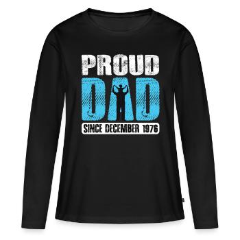 Proud Dad Since December 1976 - Women's Premium Organic Long Sleeve Shirt - black - Front - Julia (174cm)