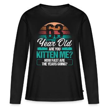 63 Year Old Funny Cat Owner Birthday Idea Kitten - Frauen Premium Bio Langarmshirt - Schwarz - Vorne - Julia (174cm)