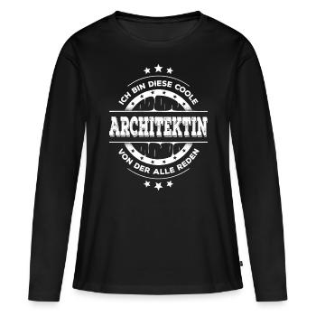 Architektin Geburtstag Architektur Geschenk - Frauen Premium Bio Langarmshirt - Schwarz - Vorne - Julia (174cm)