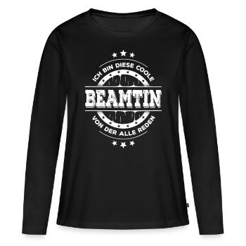 Beamtin Kollegin Geburtstag Verbeamtung Geschenk - Frauen Premium Bio Langarmshirt - Schwarz - Vorne - Julia (174cm)