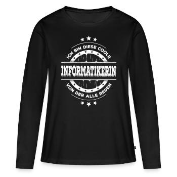 Informatikerin Geburtstag IT Entwicklerin Geschenk - Frauen Premium Bio Langarmshirt - Schwarz - Vorne - Julia (174cm)