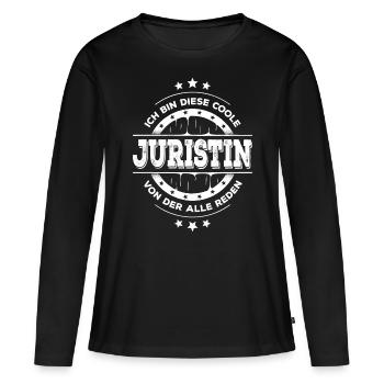 Juristin Kollegin Geburtstag Jurastudium Geschenk - Frauen Premium Bio Langarmshirt - Schwarz - Vorne - Julia (174cm)