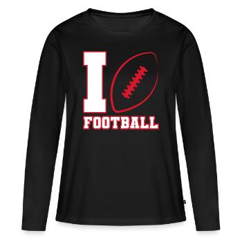 J’adore Football American Football USA - T-shirt manches longues Premium bio Femme - noir - Devant - Julia (174cm)