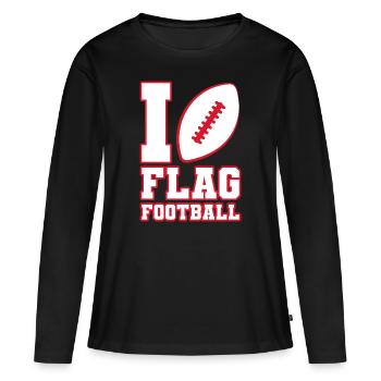 J’adore Flag Football Ball Player - T-shirt manches longues Premium bio Femme - noir - Devant - Julia (174cm)