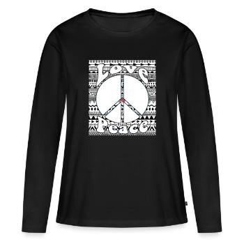 Hippie - T-shirt manches longues Premium bio Femme - noir - Devant - Julia (174cm)