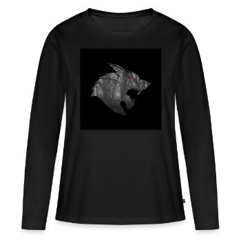 LOUP-GAROU - T-shirt manches longues Premium bio Femme - noir - Devant - Julia (174cm)