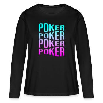 poker - Frauen Premium Bio Langarmshirt - Schwarz - Vorne - Julia (174cm)