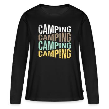 camp - T-shirt manches longues Premium bio Femme - noir - Devant - Julia (174cm)