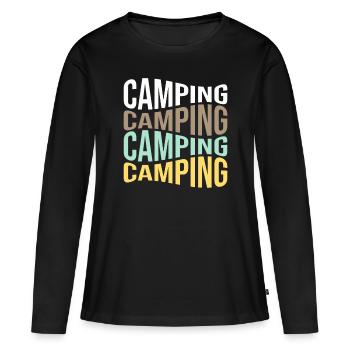 camp - T-shirt manches longues Premium bio Femme - noir - Devant - Julia (174cm)