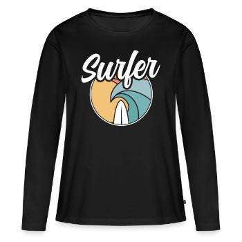 Surfer Planche de surf Surf - T-shirt manches longues Premium bio Femme - noir - Devant - Julia (174cm)
