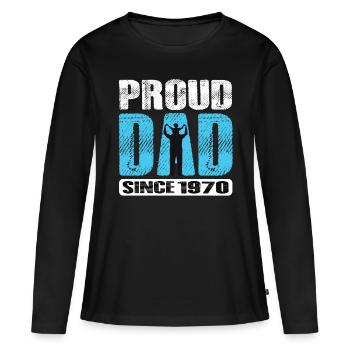 Proud Dad Since 1970 - Women's Premium Organic Long Sleeve Shirt - black - Front - Julia (174cm)