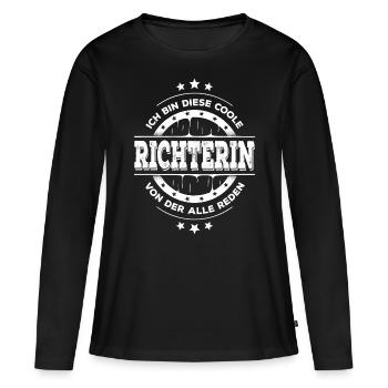 Richterin Kollegin Geburtstag Jurastudium Geschenk - Frauen Premium Bio Langarmshirt - Schwarz - Vorne - Julia (174cm)
