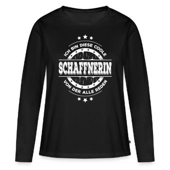 Schaffnerin Geburtstag Kondukteurin Geschenk - Frauen Premium Bio Langarmshirt - Schwarz - Vorne - Julia (174cm)