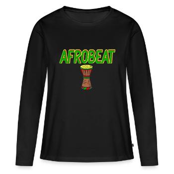Genre soul de batterie afrobeat - T-shirt manches longues Premium bio Femme - noir - Devant - Julia (174cm)
