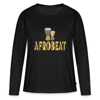 Genre soul de batterie afrobeat - T-shirt manches longues Premium bio Femme - noir - Devant - Julia (174cm)