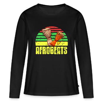 Genre soul de batterie afrobeat - T-shirt manches longues Premium bio Femme - noir - Devant - Julia (174cm)