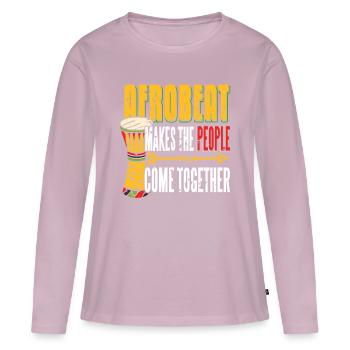 L’afrobeat rassemble les gens - T-shirt manches longues Premium bio Femme - rose poudré - Devant - Julia (174cm)