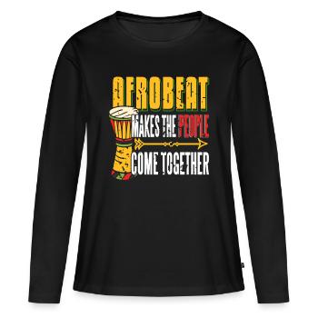 L’afrobeat rassemble les gens - T-shirt manches longues Premium bio Femme - noir - Devant - Julia (174cm)