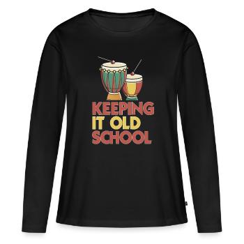 Afrobeat - Garder la vieille école - T-shirt manches longues Premium bio Femme - noir - Devant - Julia (174cm)