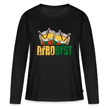 Genre soul de batterie afrobeat - T-shirt manches longues Premium bio Femme - noir - Devant - Julia (174cm)