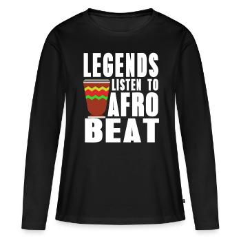 Les légendes écoutent l’afrobeat - T-shirt manches longues Premium bio Femme - noir - Devant - Julia (174cm)