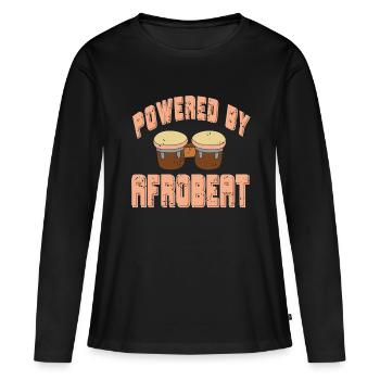 Propulsé par afrobeat - T-shirt manches longues Premium bio Femme - noir - Devant - Julia (174cm)