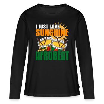 J’adore le soleil et l’afrobeat - T-shirt manches longues Premium bio Femme - noir - Devant - Julia (174cm)