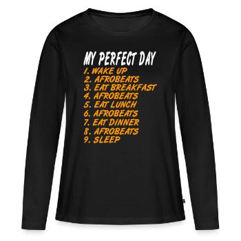 Afrobeats - Ma journée parfaite - T-shirt manches longues Premium bio Femme - noir - Devant - Julia (174cm)
