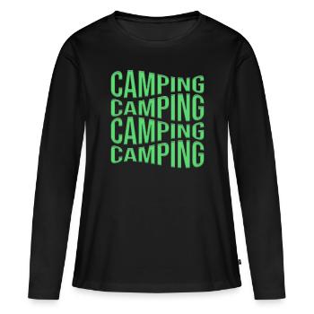 camp - T-shirt manches longues Premium bio Femme - noir - Devant - Julia (174cm)