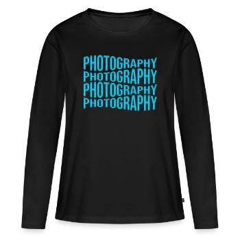 Fotografie - Frauen Premium Bio Langarmshirt - Schwarz - Vorne - Julia (174cm)