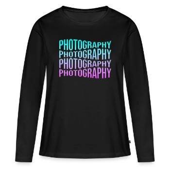 Fotografie - Frauen Premium Bio Langarmshirt - Schwarz - Vorne - Julia (174cm)
