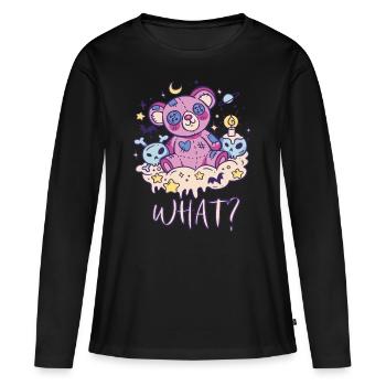 Drôle de cauchemar de crâne en peluche, hein? Meurtrier - T-shirt manches longues Premium bio Femme - noir - Devant - Julia (174cm)