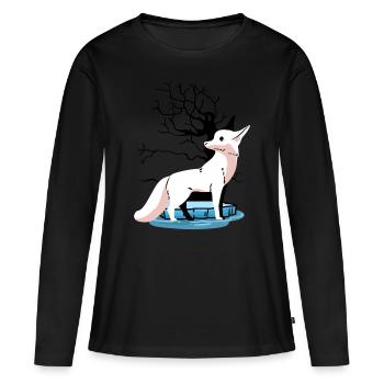Wildtiere Arktis Nordpol Fuchs Füchse Kind Polar - Frauen Premium Bio Langarmshirt - Schwarz - Vorne - Julia (174cm)