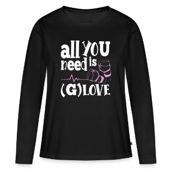 Boxing Gloves All You Need Is G-Love Funny Boxing - Women's Premium Organic Long Sleeve Shirt - black - Front - Julia (174cm)