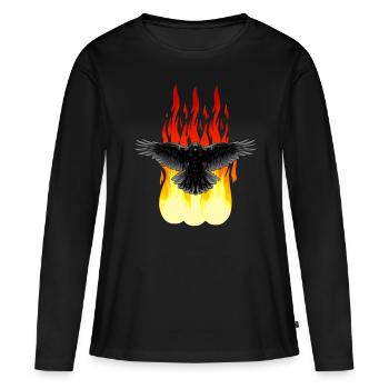 Feu de Corbeau Rituel spirituel occulte Satan Horreur - T-shirt manches longues Premium bio Femme - noir - Devant - Julia (174cm)