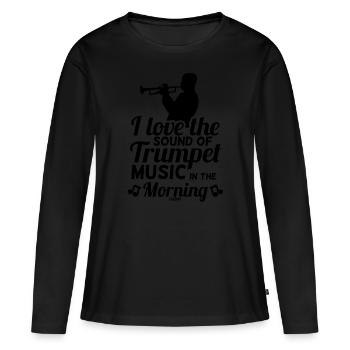 Trompete Blasmusik Orchester Musikschule - Frauen Premium Bio Langarmshirt - Schwarz - Vorne - Julia (174cm)