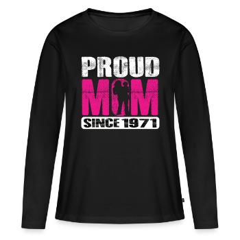 Proud Mom Since 1971 - Women's Premium Organic Long Sleeve Shirt - black - Front - Julia (174cm)