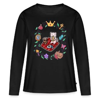 Conte de fées de pique-pour chat - T-shirt manches longues Premium bio Femme - noir - Devant - Julia (174cm)