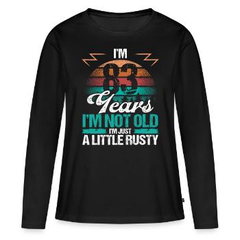 83 Idée d’anniversaire Drôle Je ne suis pas vieux Humour Année - T-shirt manches longues Premium bio Femme - noir - Devant - Julia (174cm)