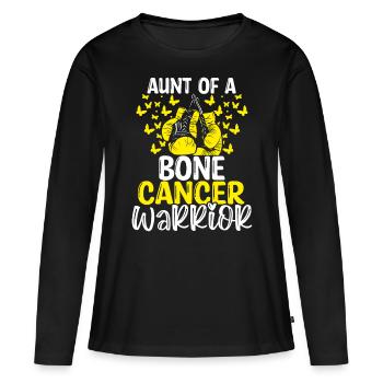 Bone Cancer Awareness Aunt Nephew Niece - Women's Premium Organic Long Sleeve Shirt - black - Front - Julia (174cm)