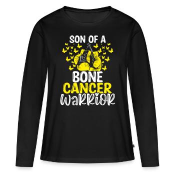 Mois de la sensibilisation au cancer des os Ruban Fils - T-shirt manches longues Premium bio Femme - noir - Devant - Julia (174cm)