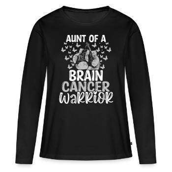 Brain Tumor Awareness Aunt Nephew Niece - Frauen Premium Bio Langarmshirt - Schwarz - Vorne - Julia (174cm)