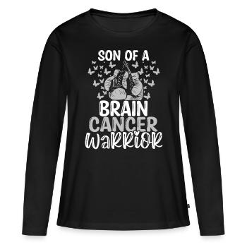 Mois de la sensibilisation aux tumeurs cérébrales Ribbon Fils - T-shirt manches longues Premium bio Femme - noir - Devant - Julia (174cm)