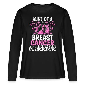 Breast Cancer Awareness Aunt Nephew Niece - Frauen Premium Bio Langarmshirt - Schwarz - Vorne - Julia (174cm)